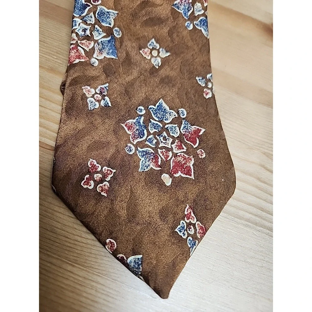 Liberty of London Mens Necktie Brown Floral Archive‎ Print 100% Silk USA 3.5x57